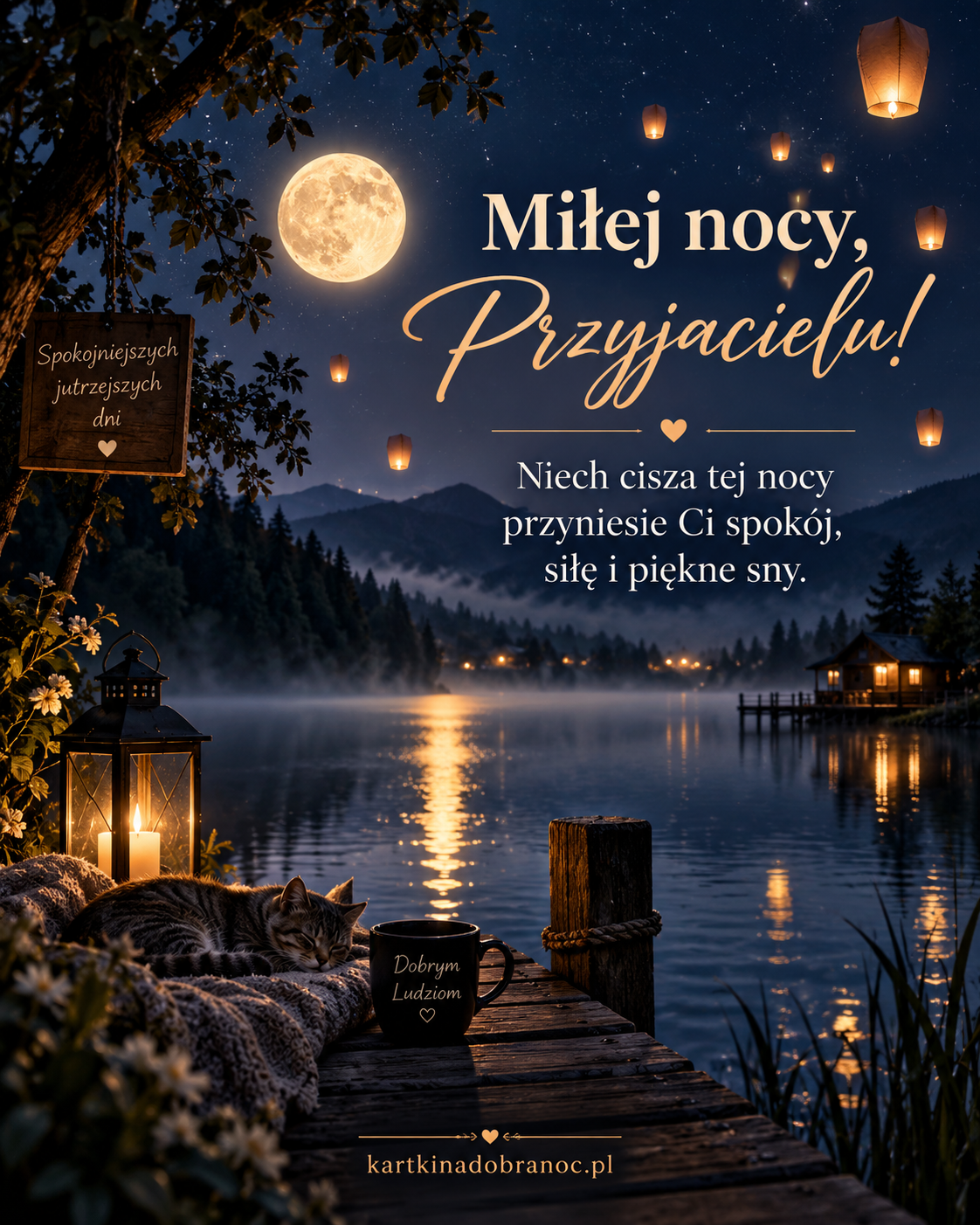 Kartka z życzeniami dobrej nocy