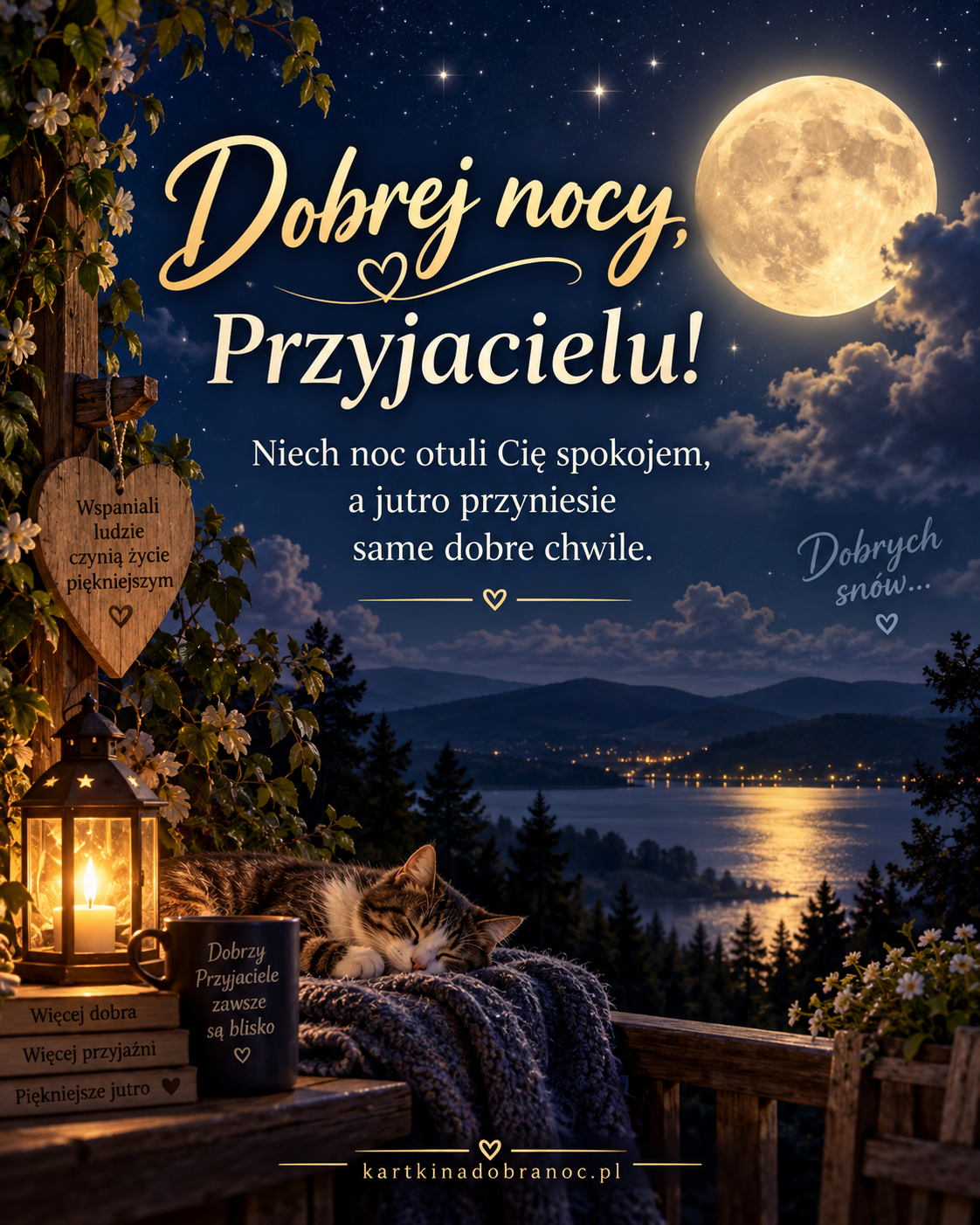 Kartki na dobranoc dla przyjaciół – pomysły pełne ciepła