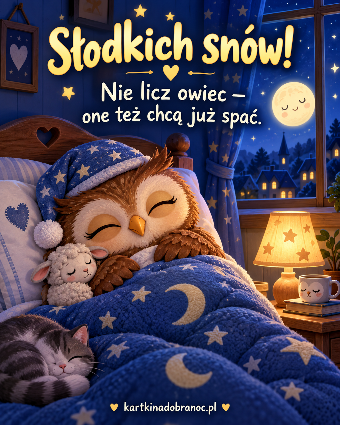 Sowa w nocnej czapce