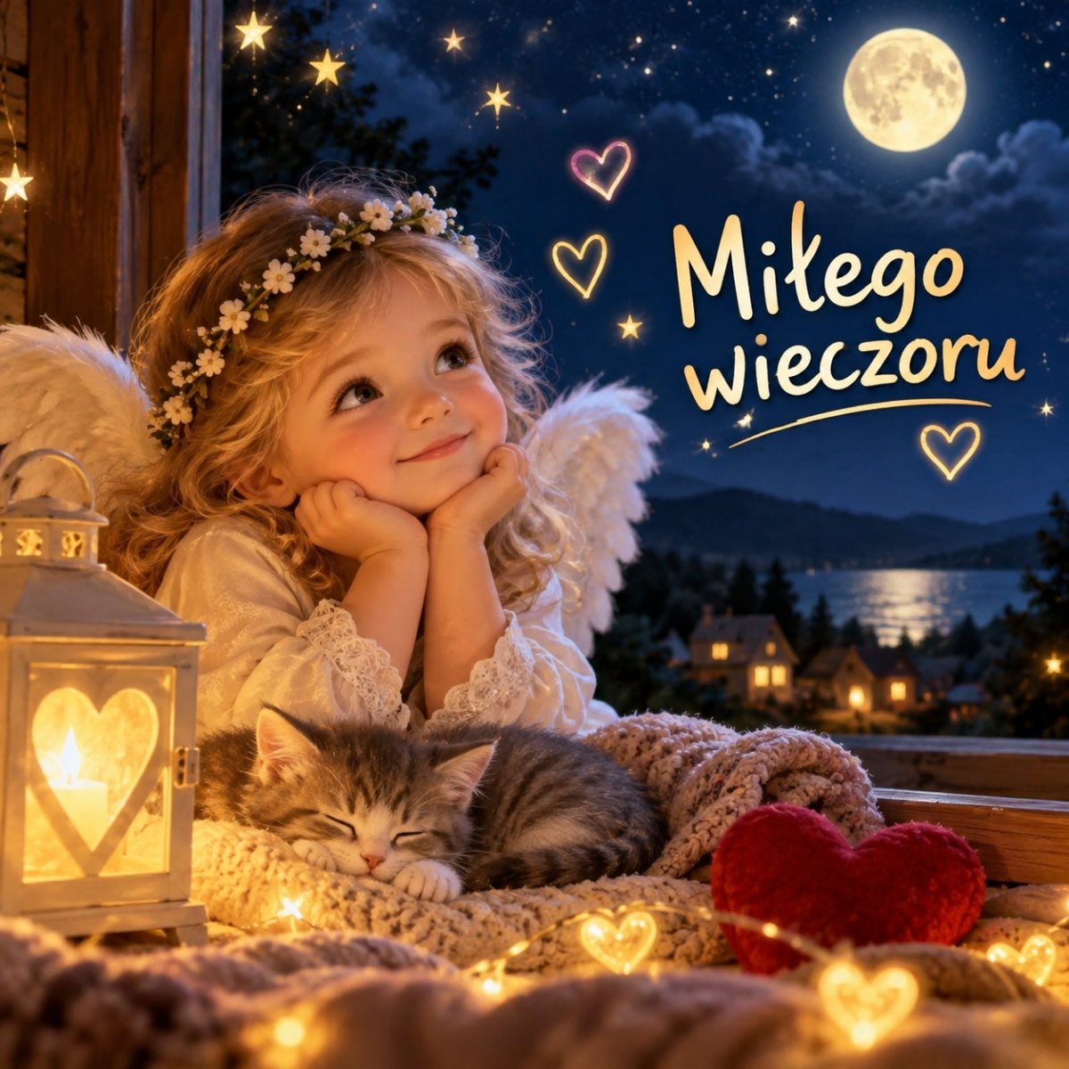 Anielska grafika wieczorna