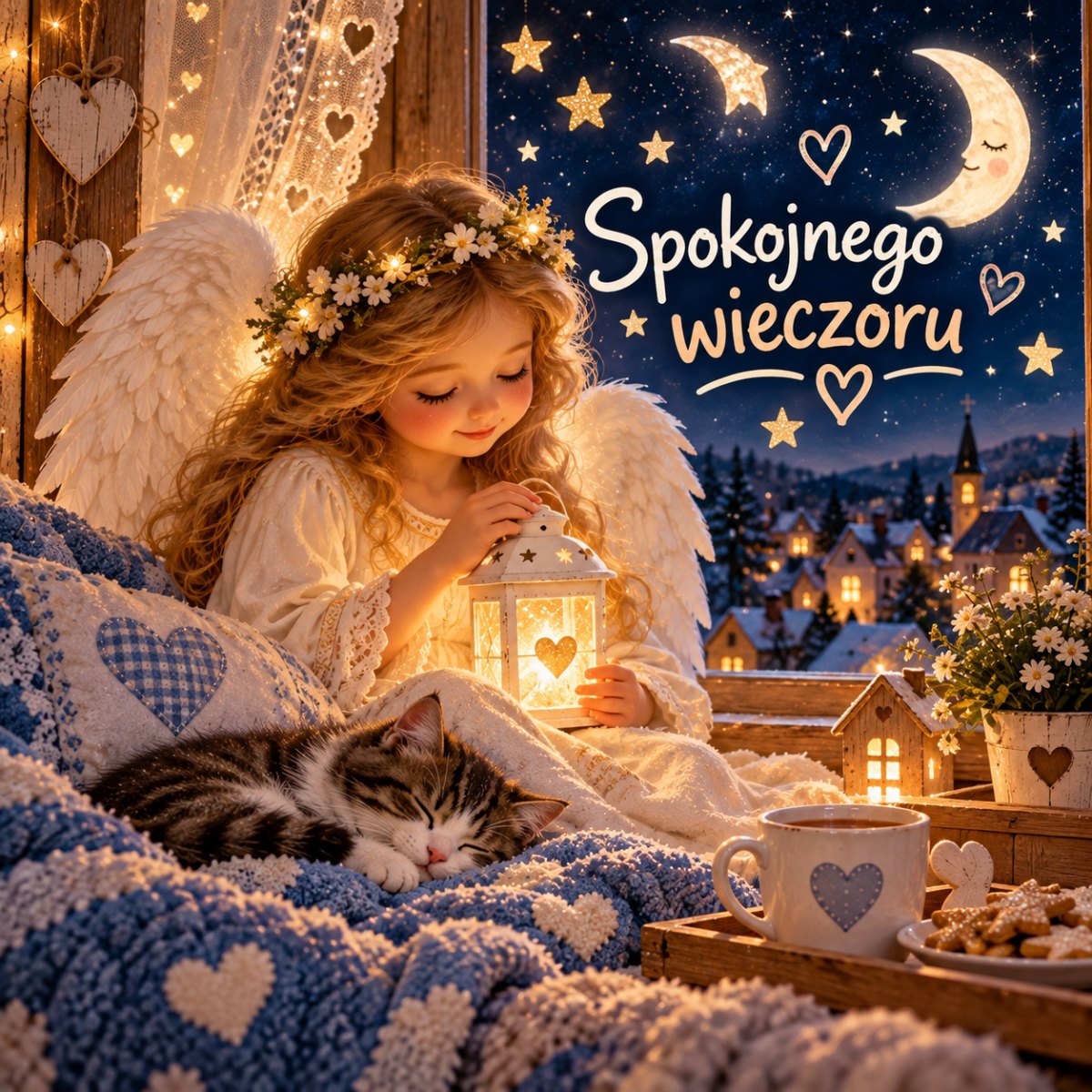 Anioł podczas spokojnego wieczoru