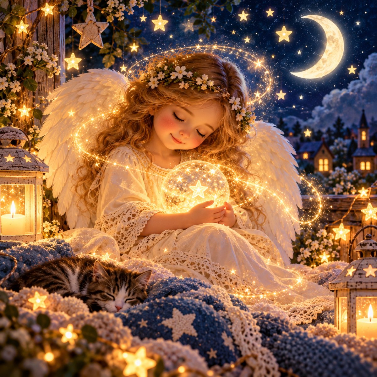 Anioł z magicznym światłem