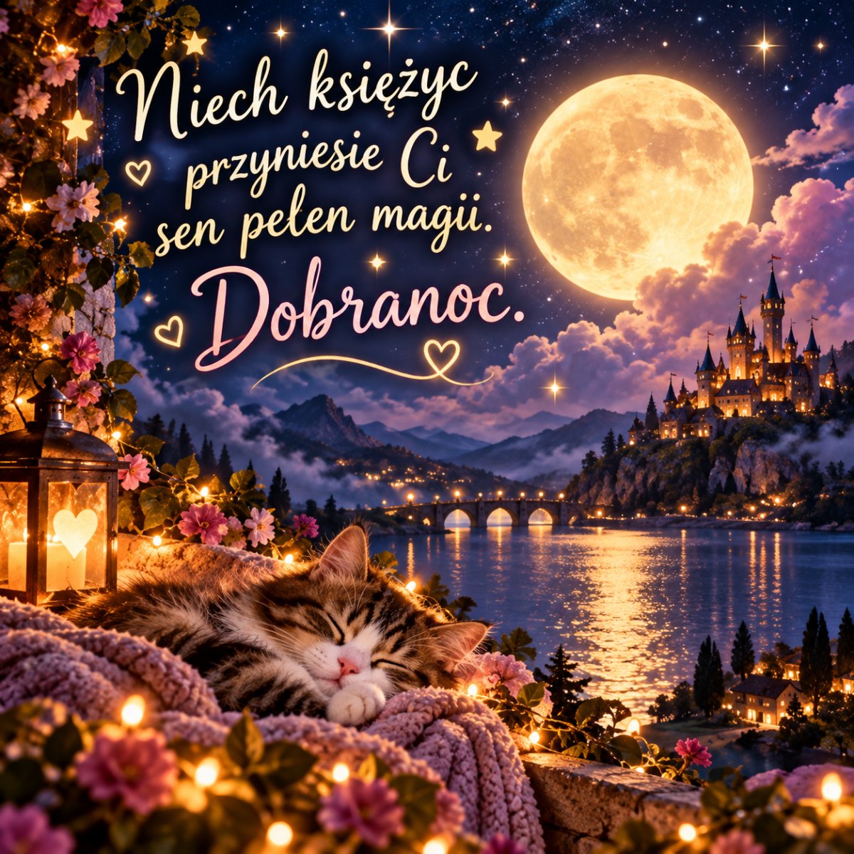 Baśniowy księżyc nocą