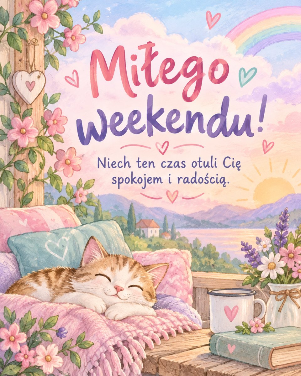Ciepła kartka z weekendowym pozdrowieniem