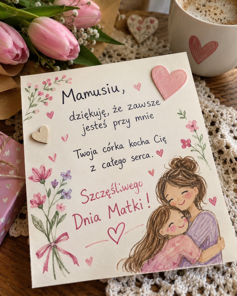 Kartka od córki dla mamy