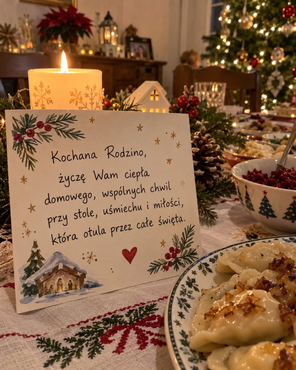 Rodzinna kartka z ciepłym życzeniem