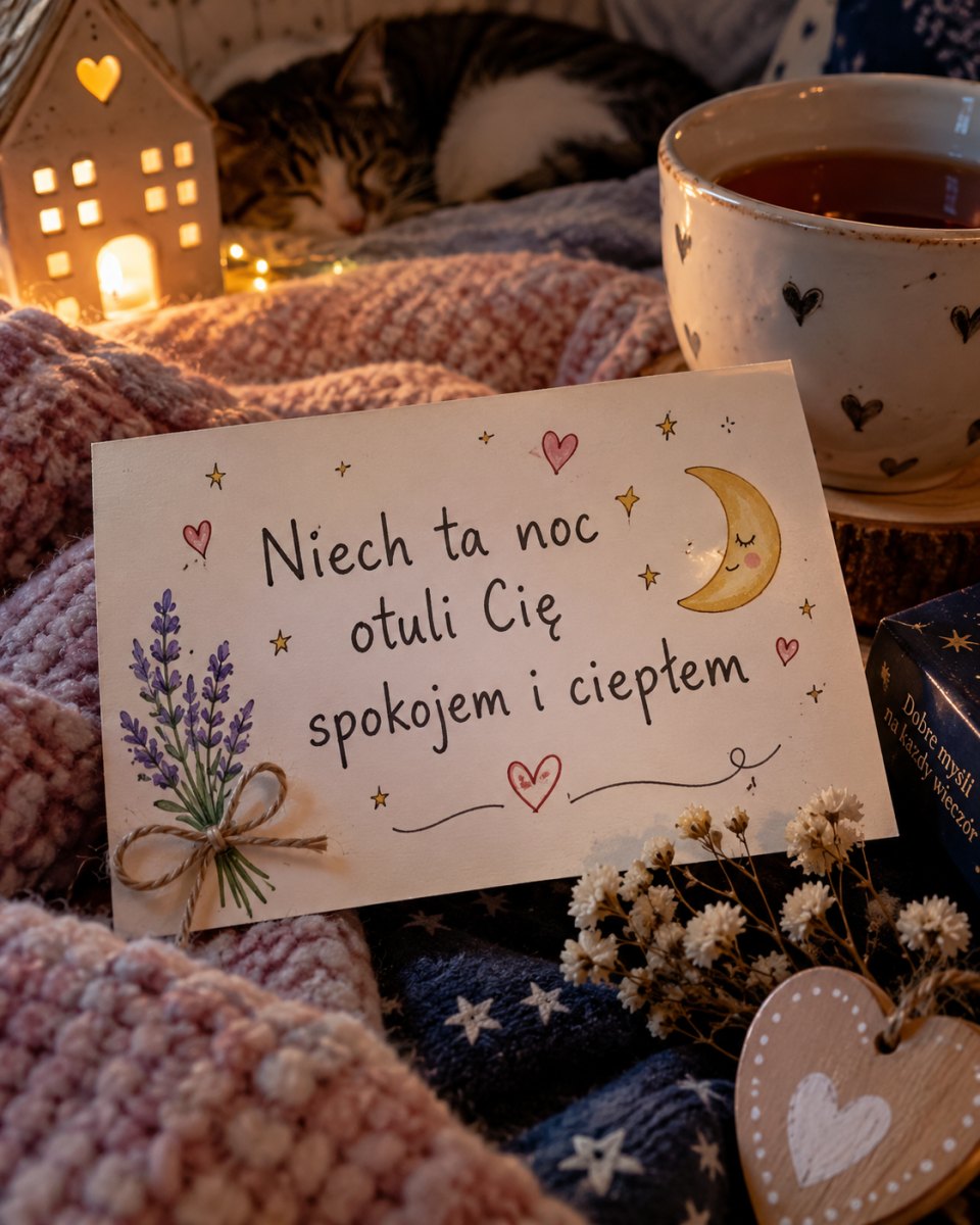 Ciepła kartka na spokojną noc