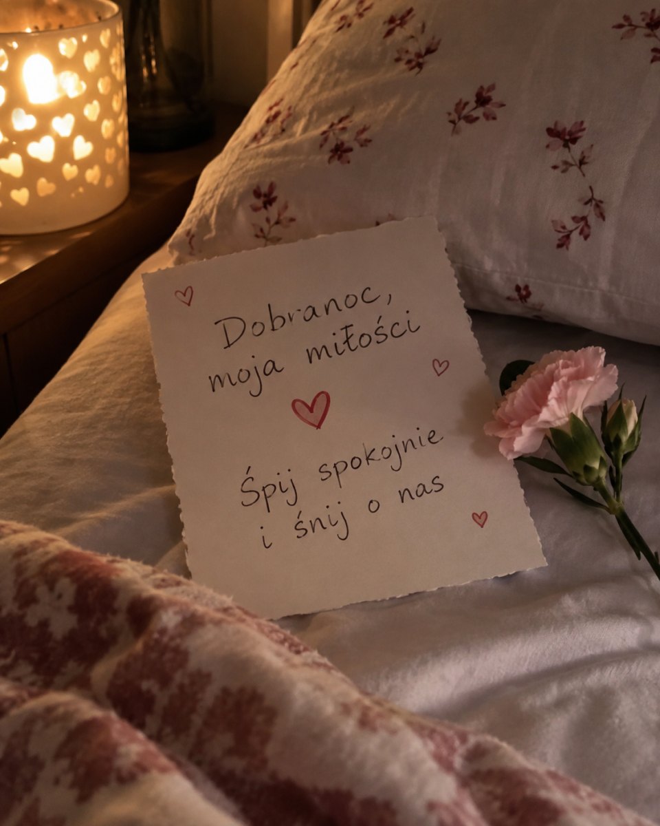 Delikatna wiadomość miłosna wieczorem