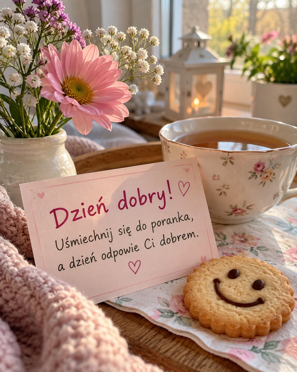 Delikatna kartka z uśmiechem