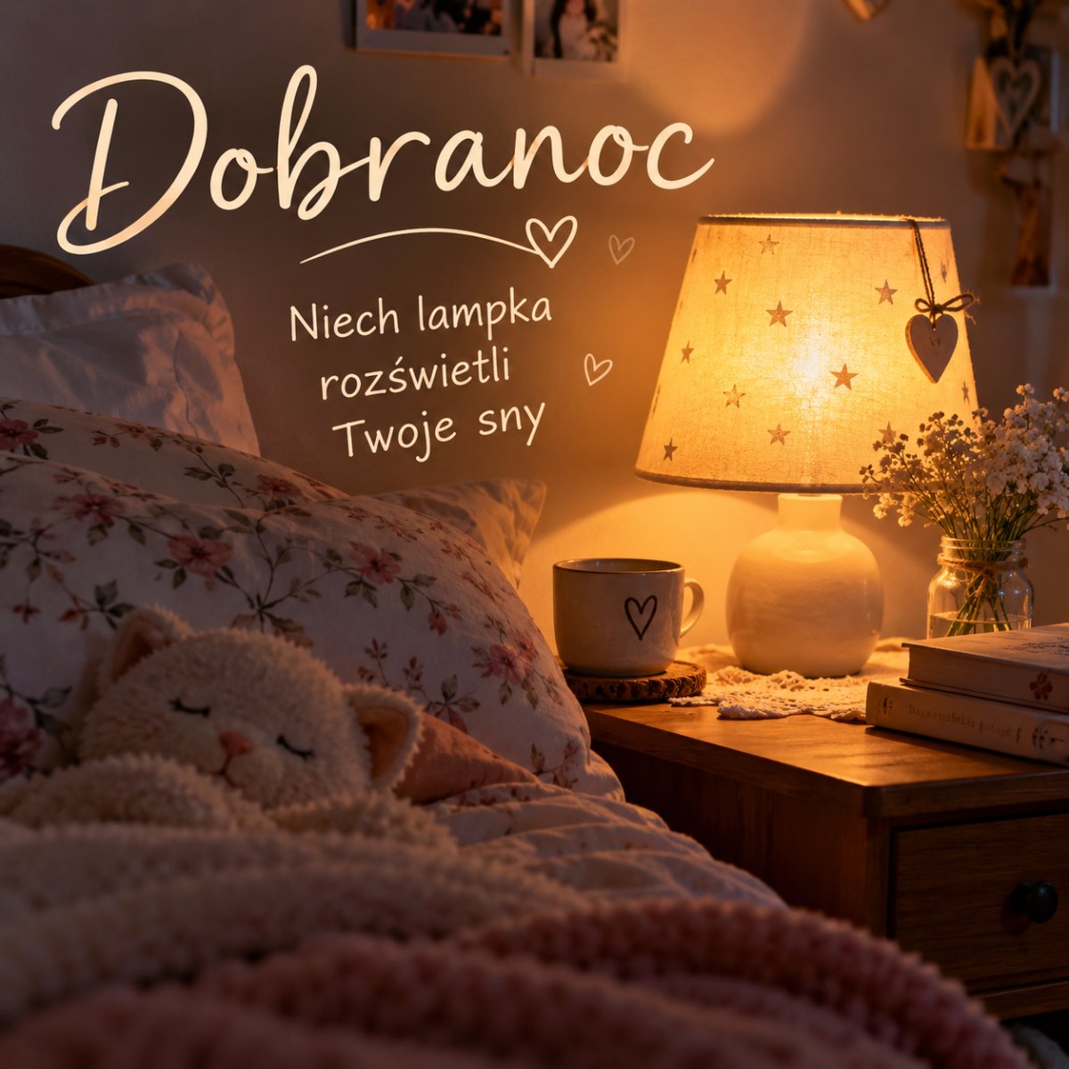 Lampka nocna w przytulnej sypialni