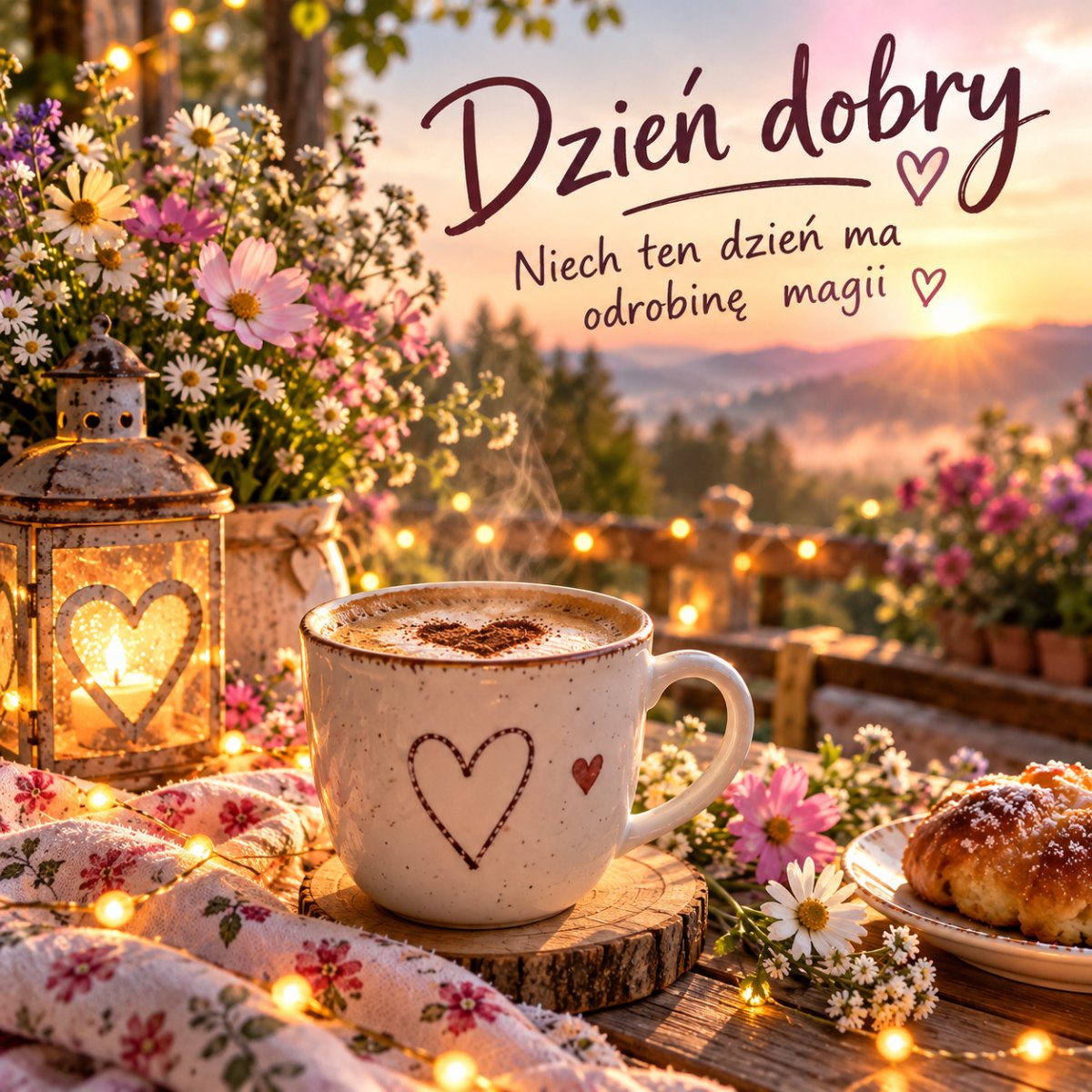 Magiczny poranek z ciepłym światłem