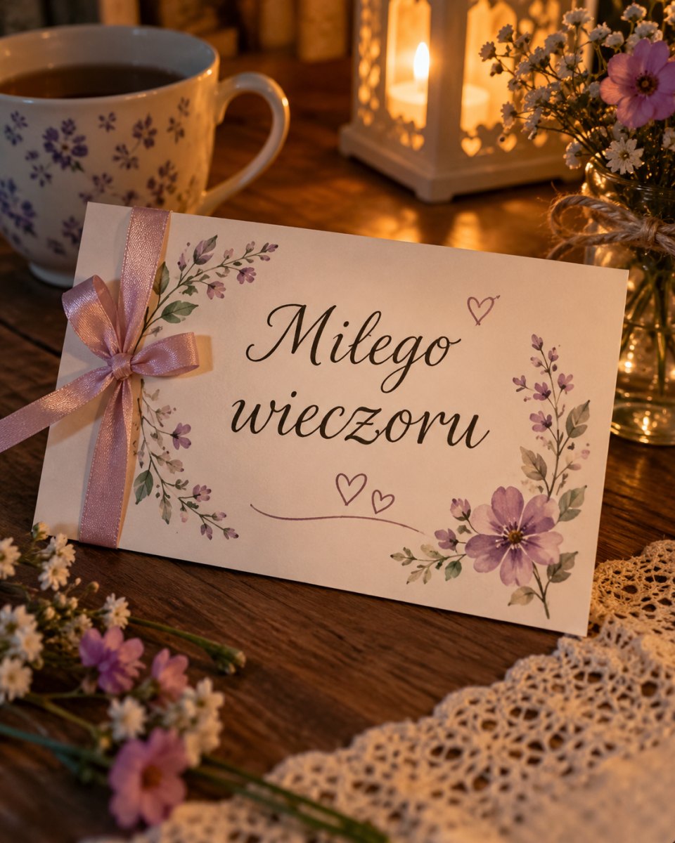 Elegancka kartka miłego wieczoru