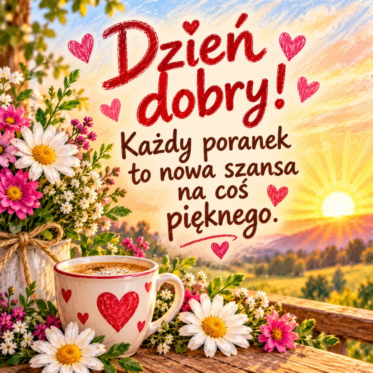 Inspirujący napis poranny