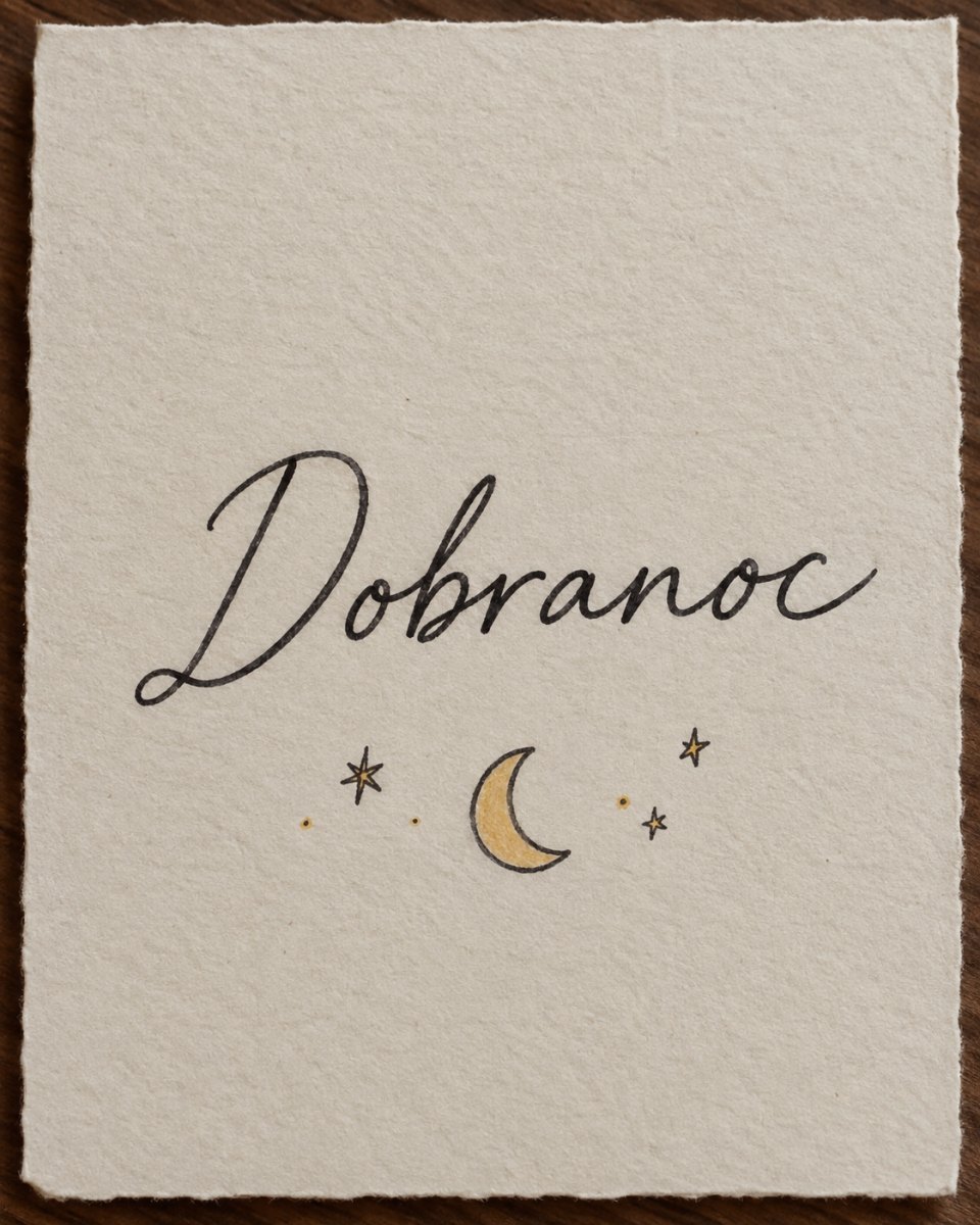 Minimalistyczna kartka dobranoc