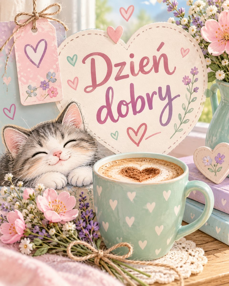 Pastelowa kartka dzień dobry