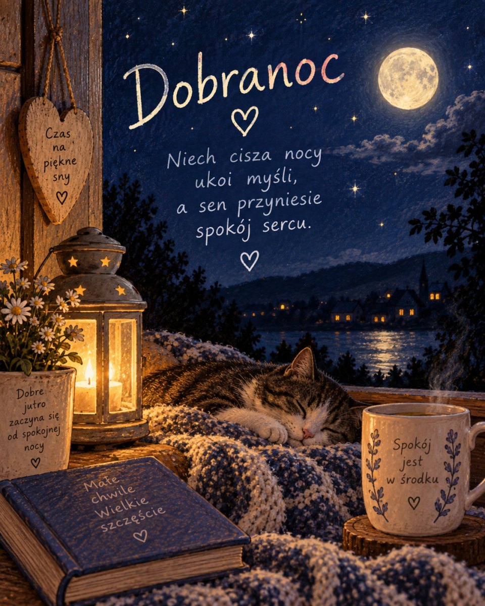 Kartka z cytatem dobranoc