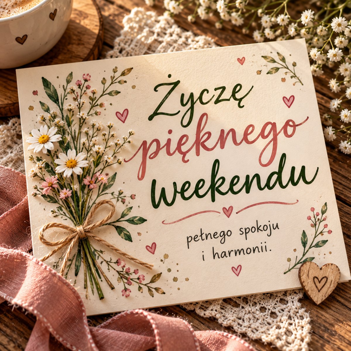 Elegancka kartka z napisem weekendowym