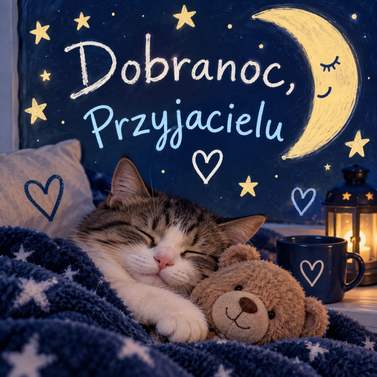 Gute nacht fur freunde pomysły na kartki dobranoc