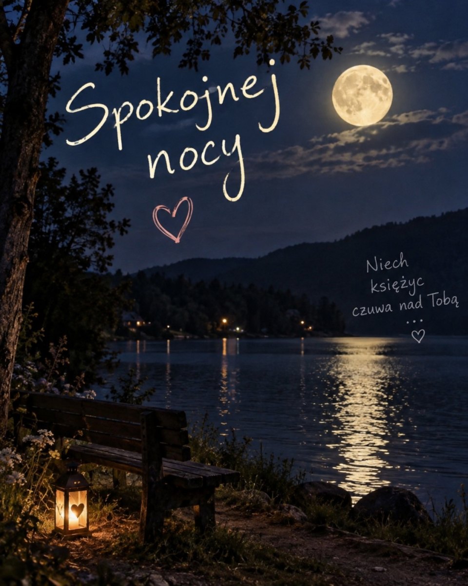 Nocny krajobraz na kartce