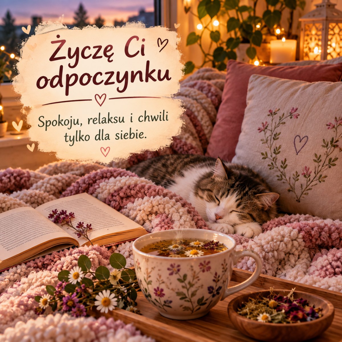 Kartka z życzeniem odpoczynku