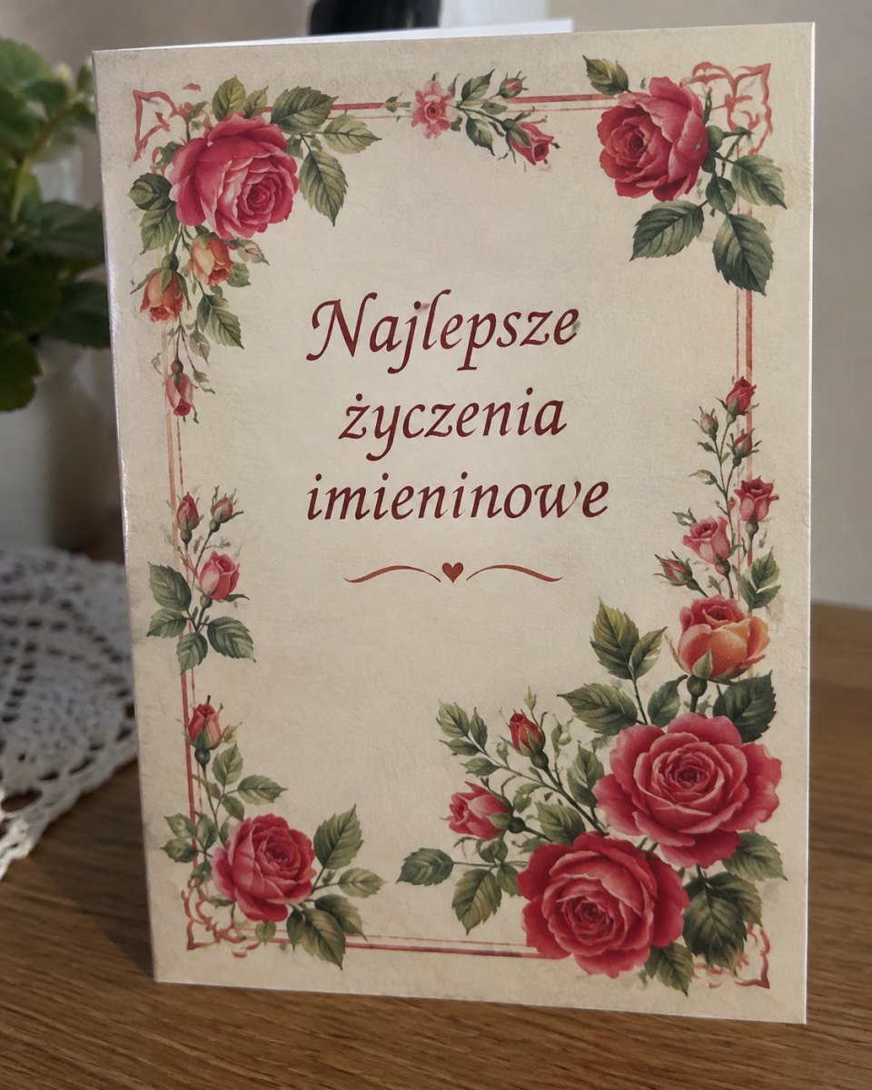 Klasyczna kartka różany wzór