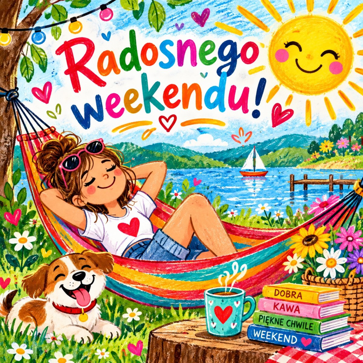 Kolorowa ilustracja weekendowa