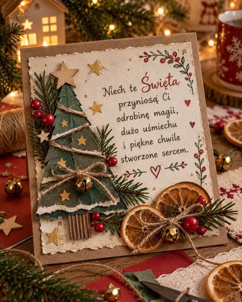 Kreatywna kartka świąteczna handmade