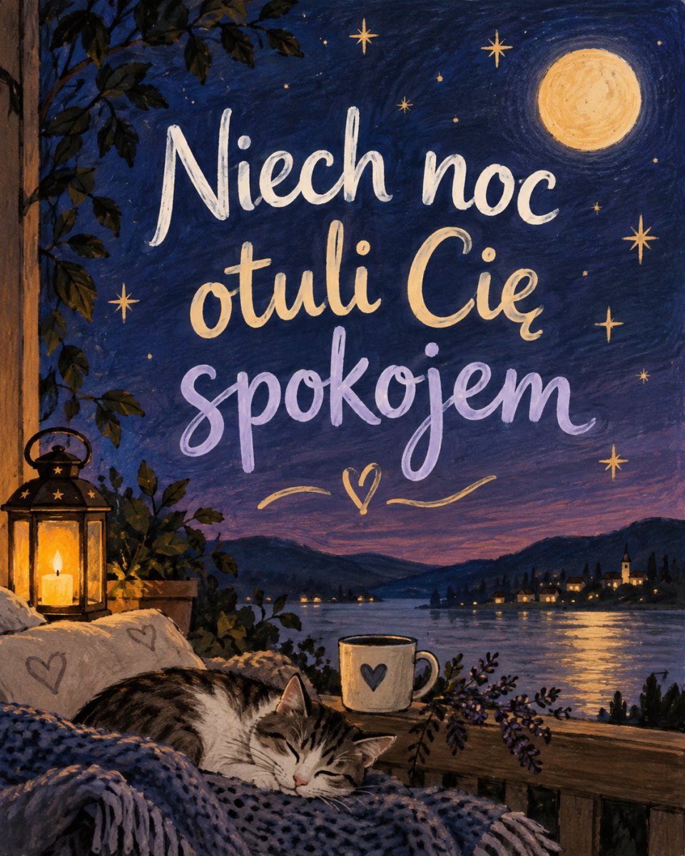 Kreatywny plakat z wieczornym cytatem