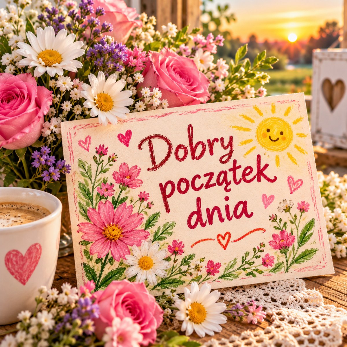 Kwiatowa kartka na rano
