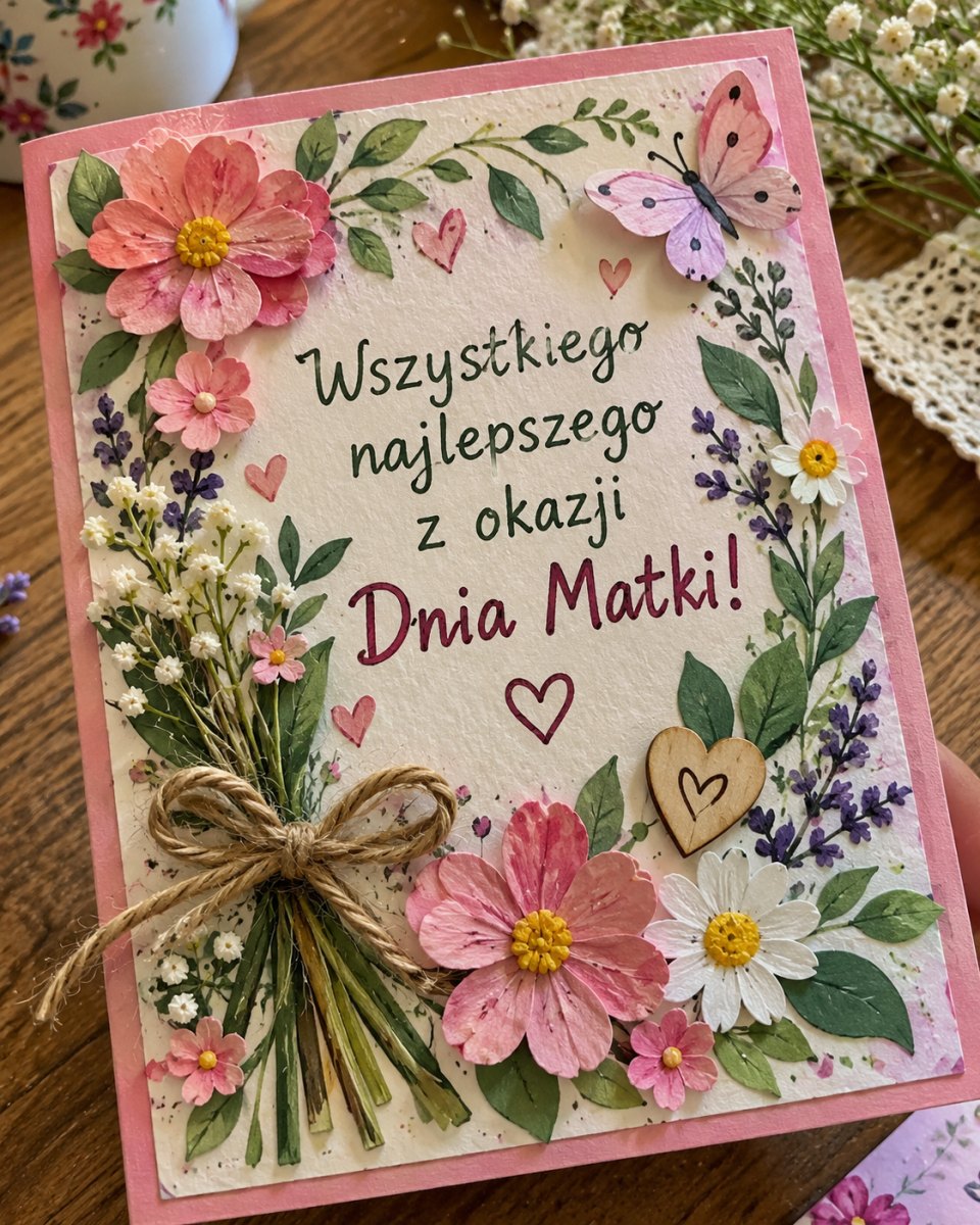 Kwiatowa kartka Dzień Matki