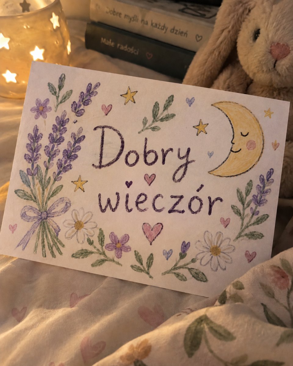 Kwiatowa kartka wieczorna
