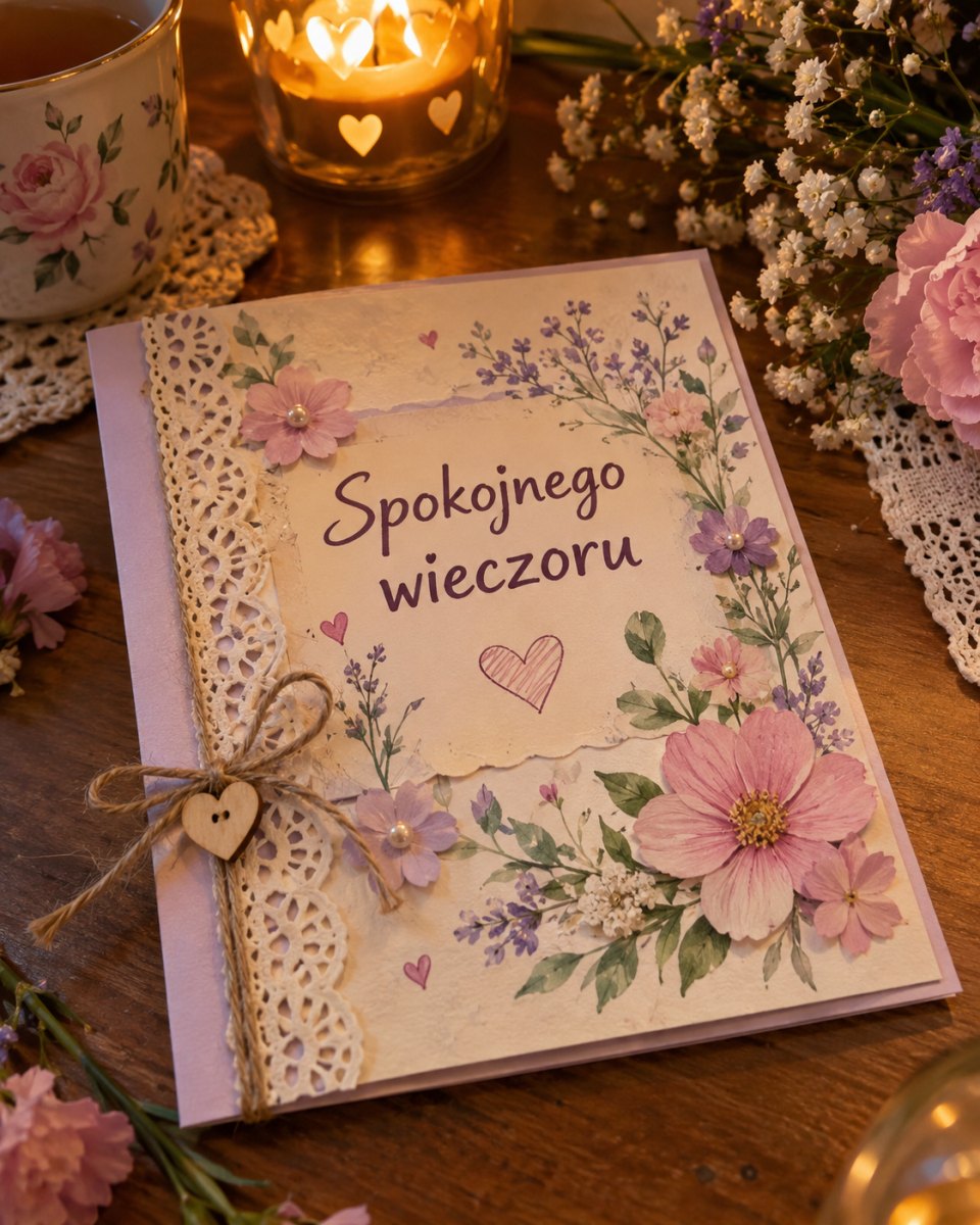 Kwiatowa kartka spokojnego wieczoru