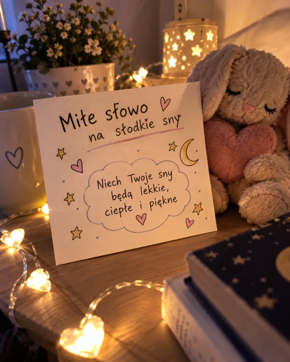 Kartka z miłym słowem na sny