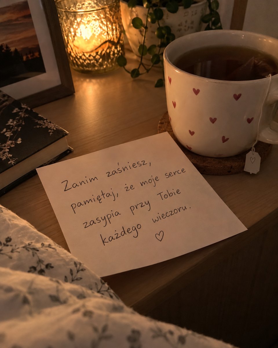 Miłosna wiadomość przy herbacie