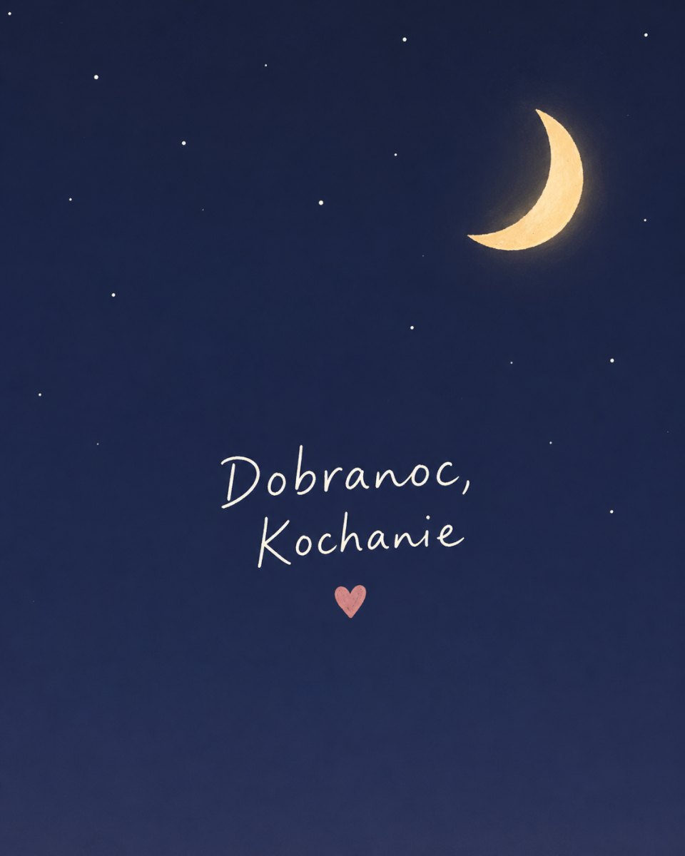 Minimalistyczna grafika dobranoc