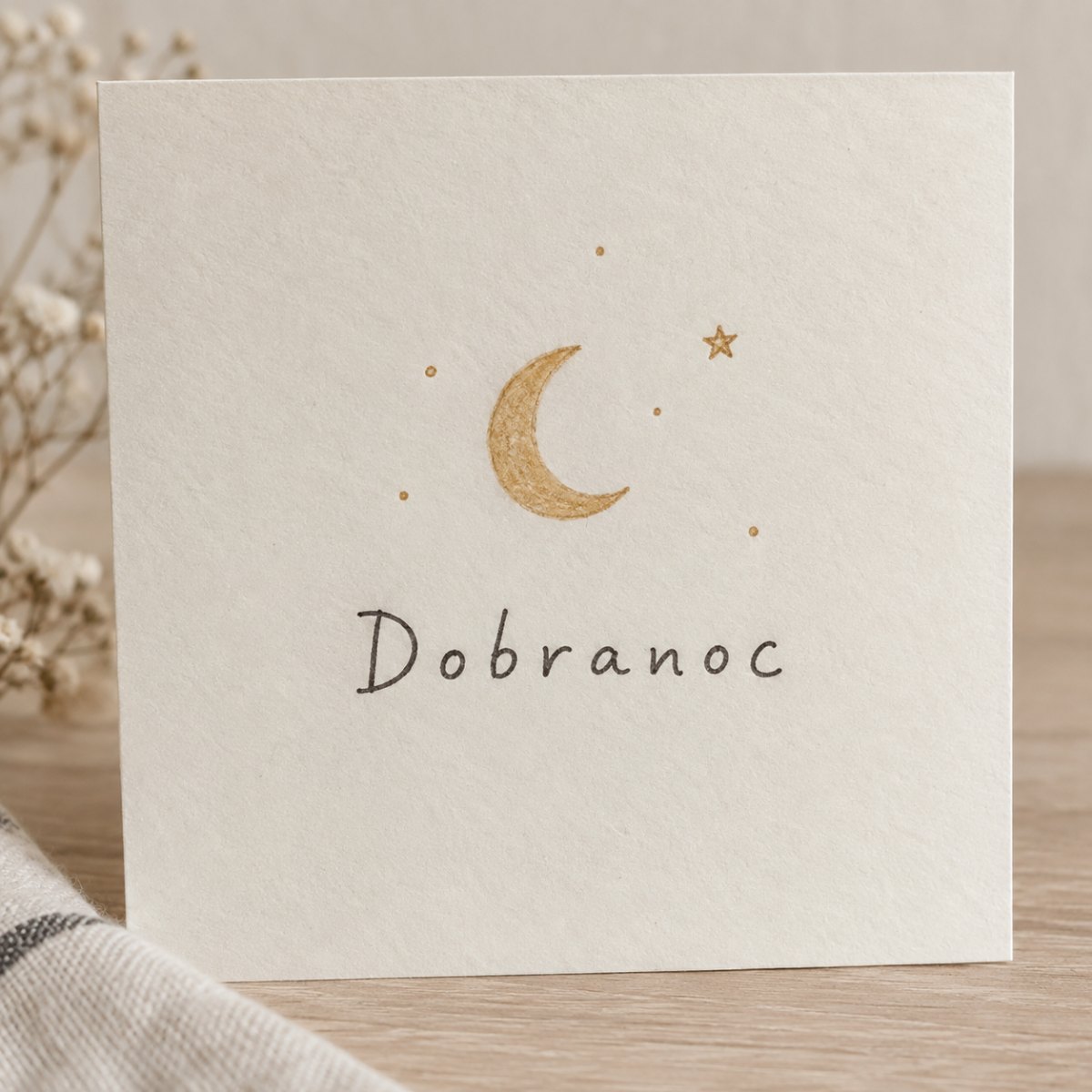 Minimalistyczna kartka z napisem dobranoc