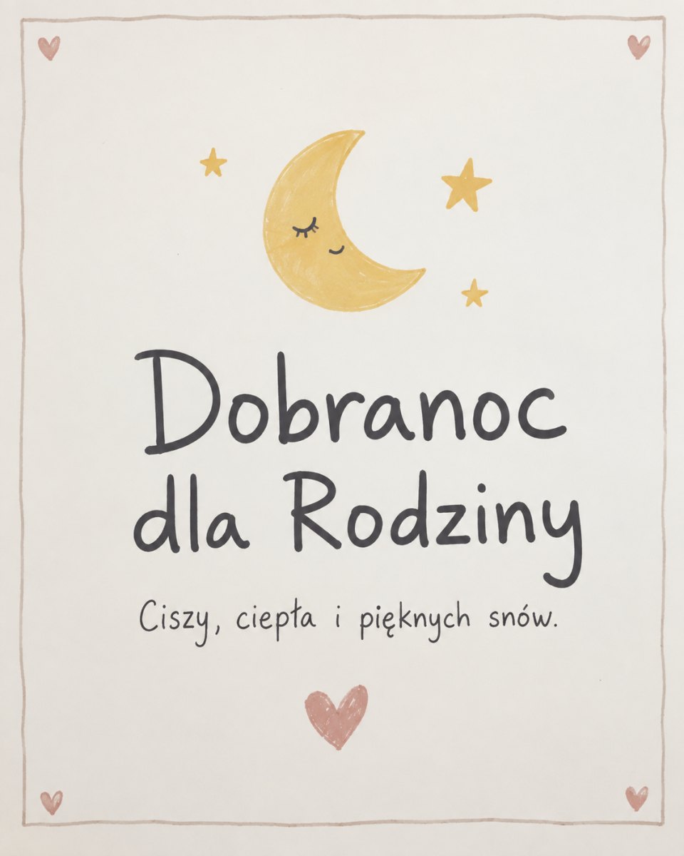 Minimalistyczny plakat dobranoc