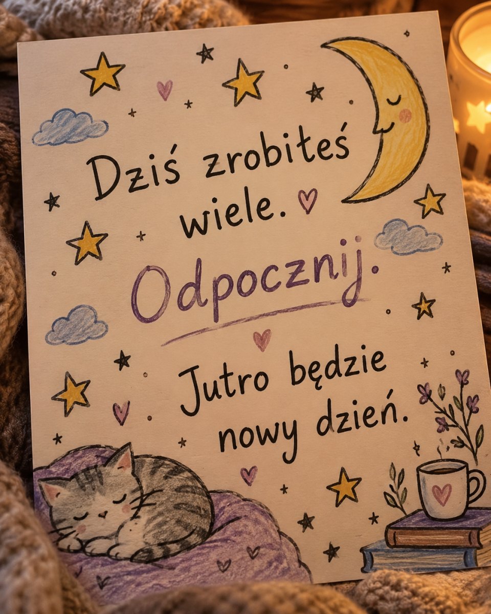Motywujący tekst na spokojną noc