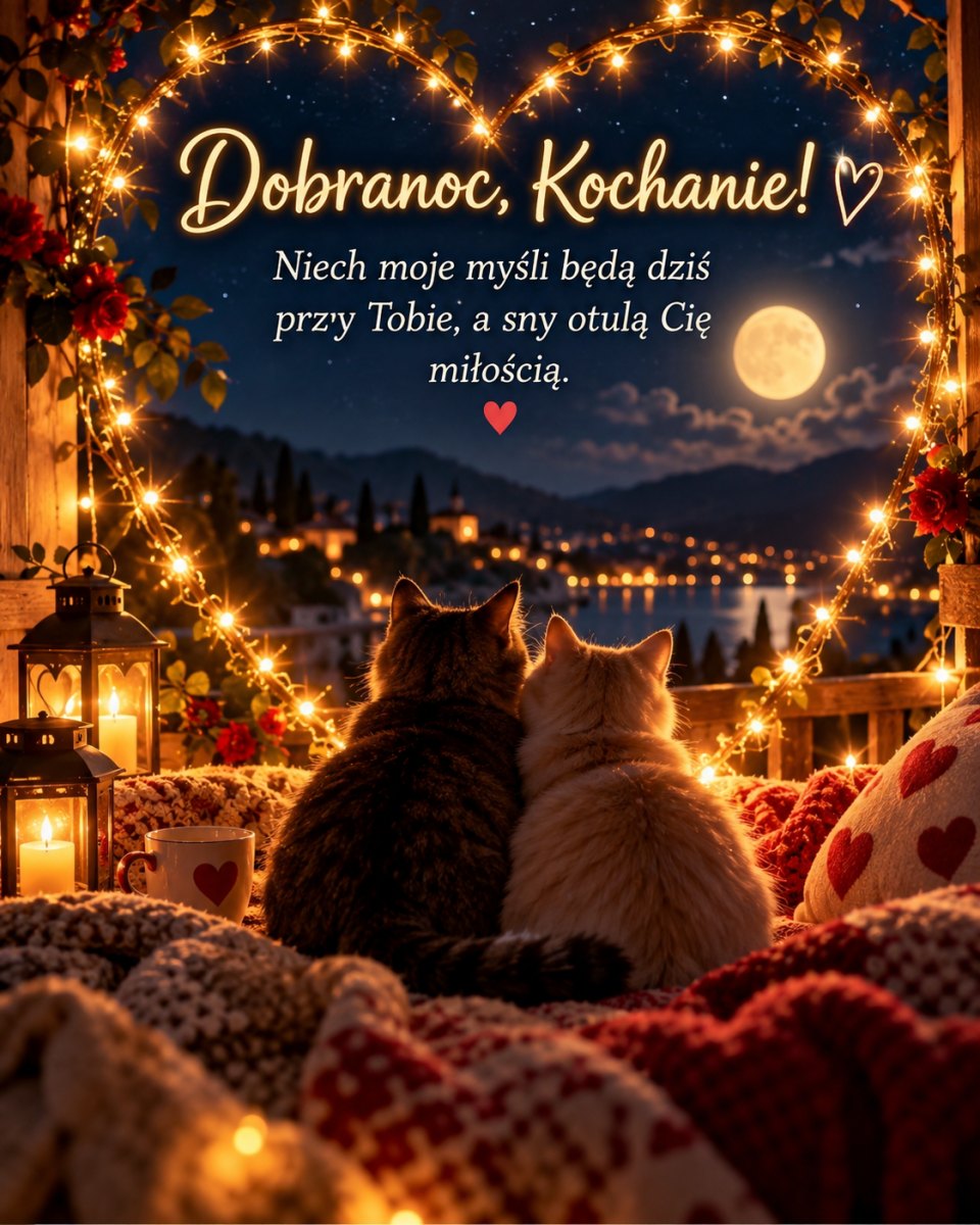 Obrazek dla ukochanej osoby na dobranoc z czułym przesłaniem