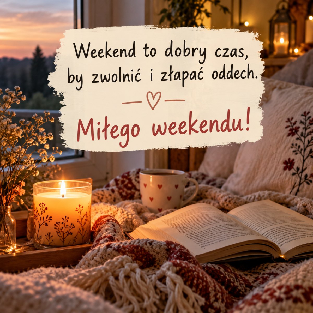 Inspirujący cytat weekendowy na obrazku