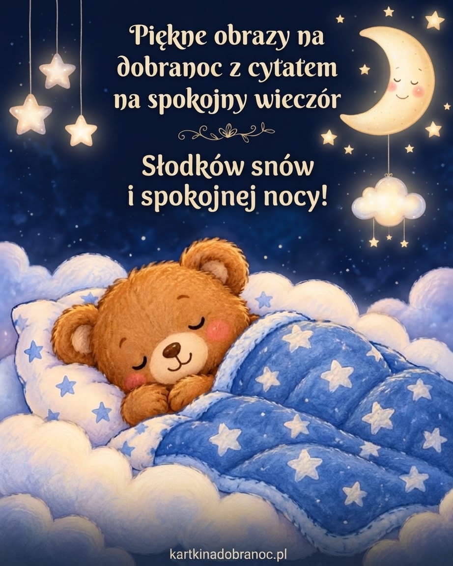 Piękne obrazy na dobranoc z cytatem na spokojny wieczór
