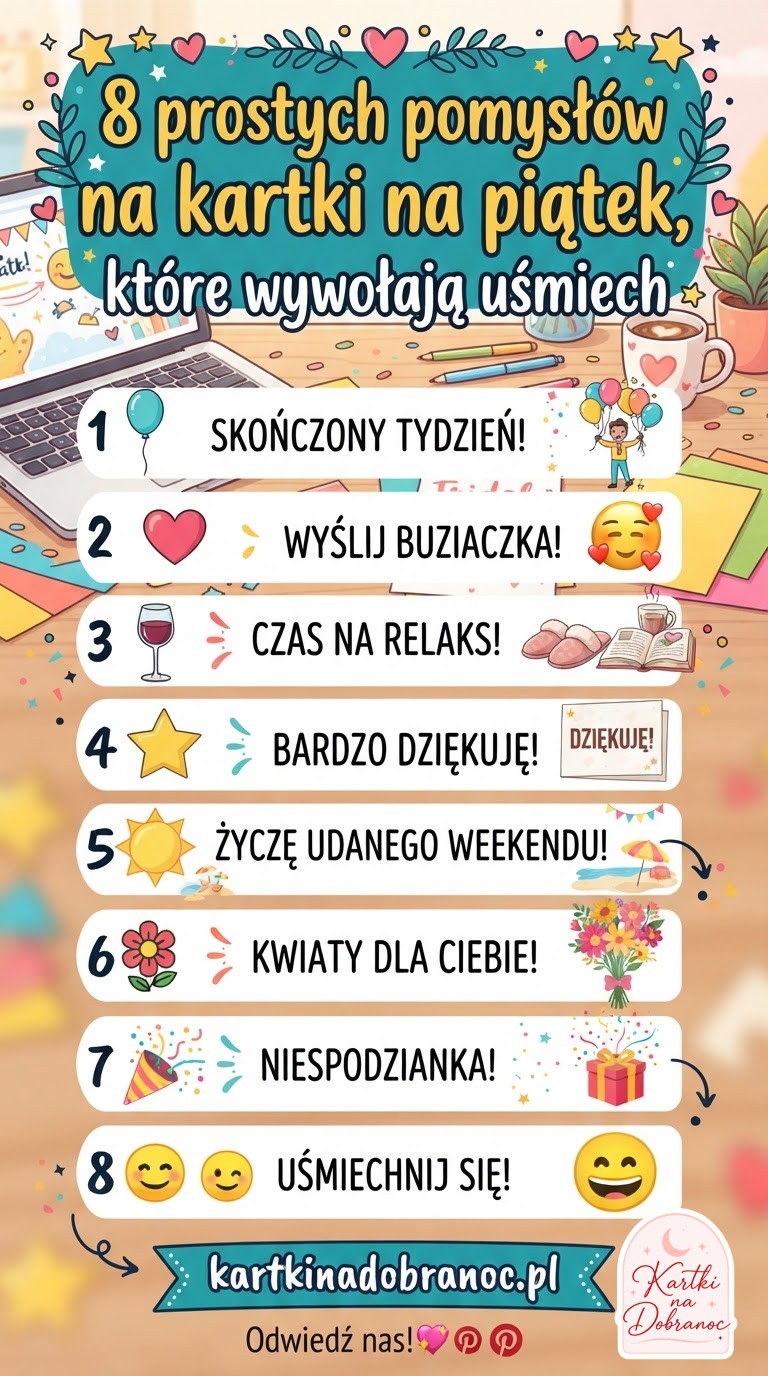 8 prostych pomysłów na kartki na piątek, które wywołają uśmiech