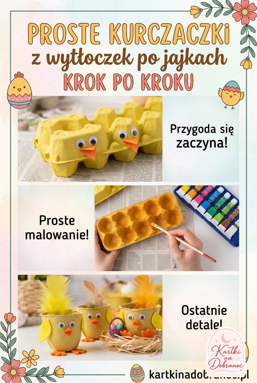 Proste kurczaczki z wytłoczek po jajkach krok po kroku