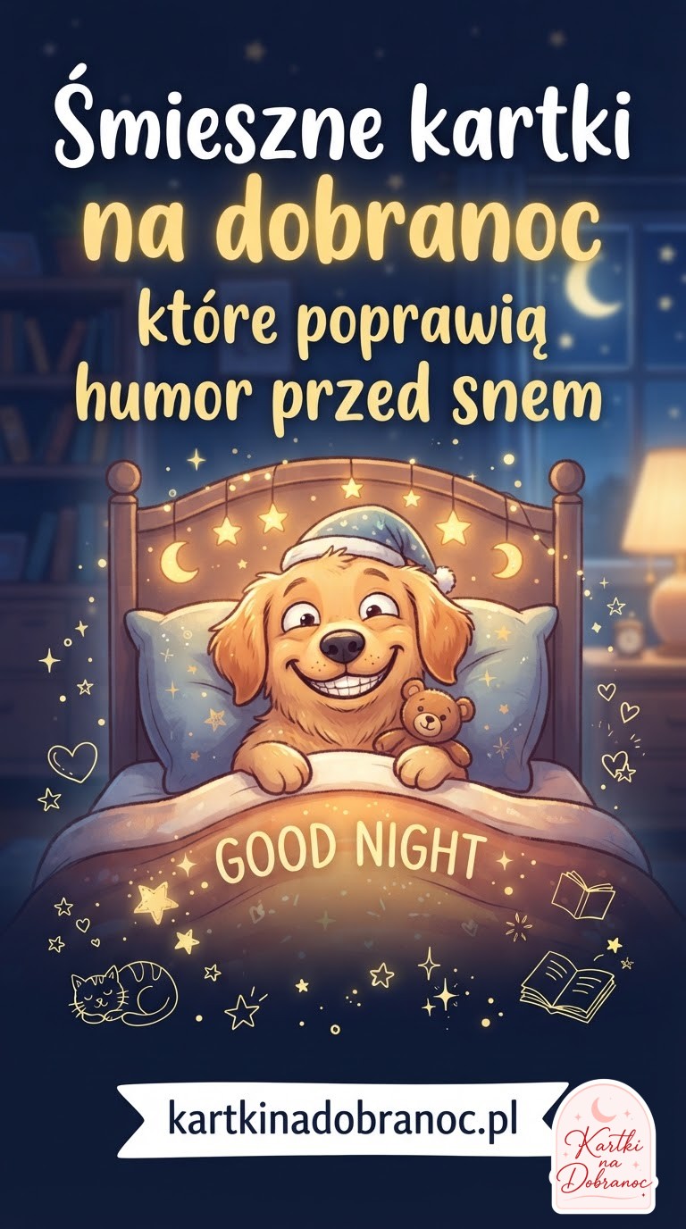 Śmieszne kartki na dobranoc, które poprawią humor przed snem