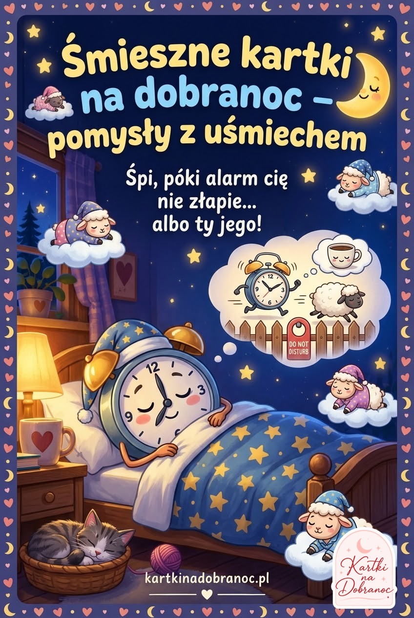 Śmieszne kartki na dobranoc – pomysły z uśmiechem