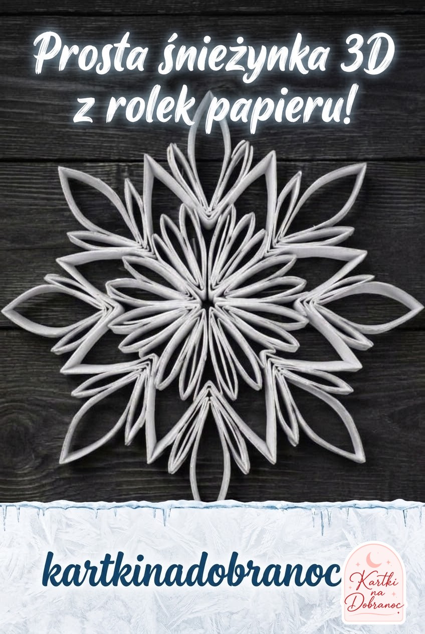 Prosta śnieżynka 3D z rolek papieru!