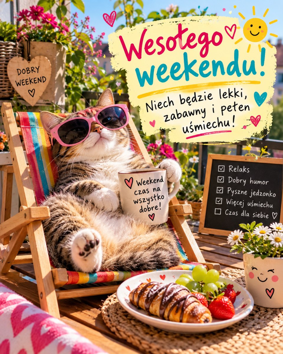 Energetyczna ilustracja początku weekendu