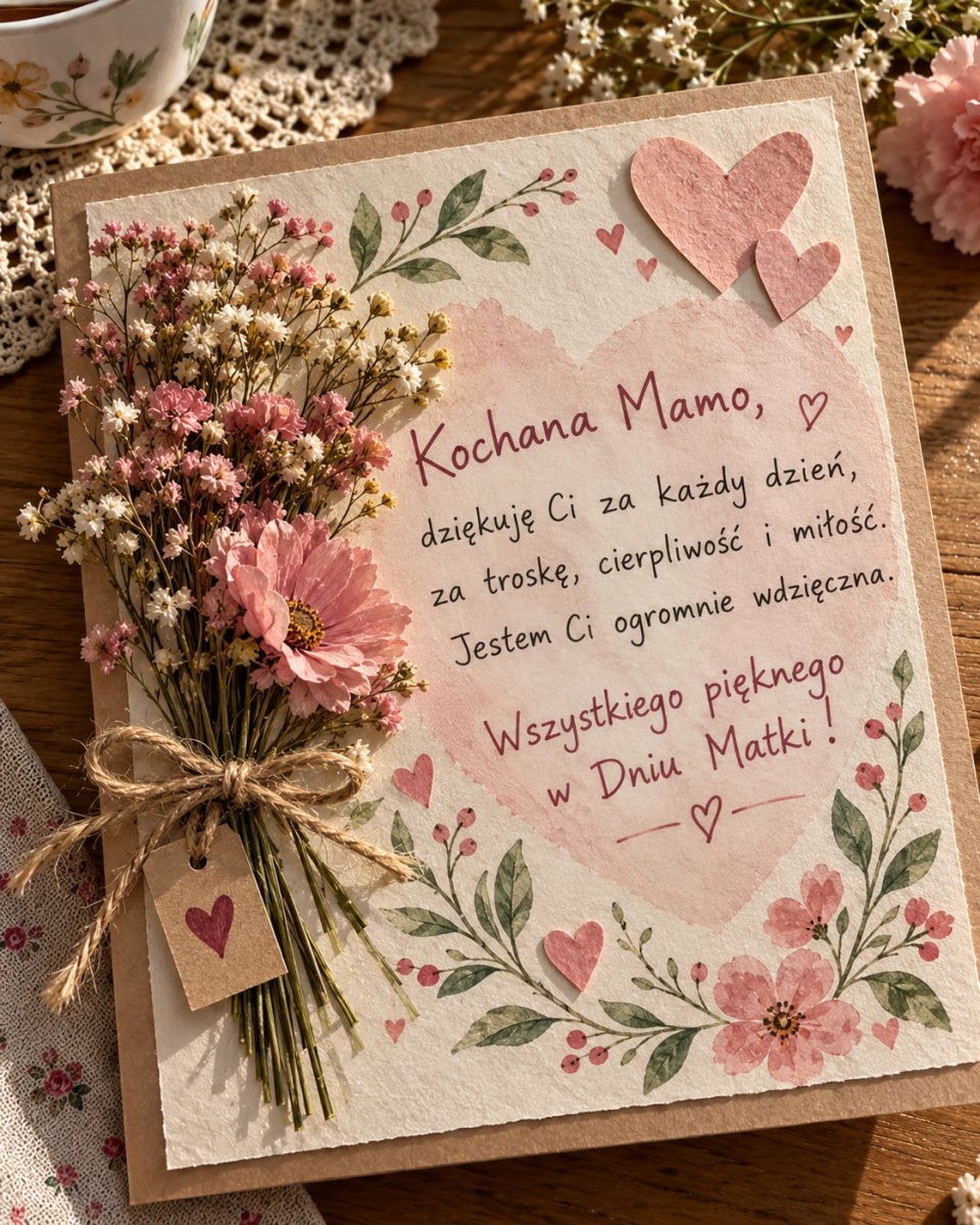 Wdzięczna kartka dla matki