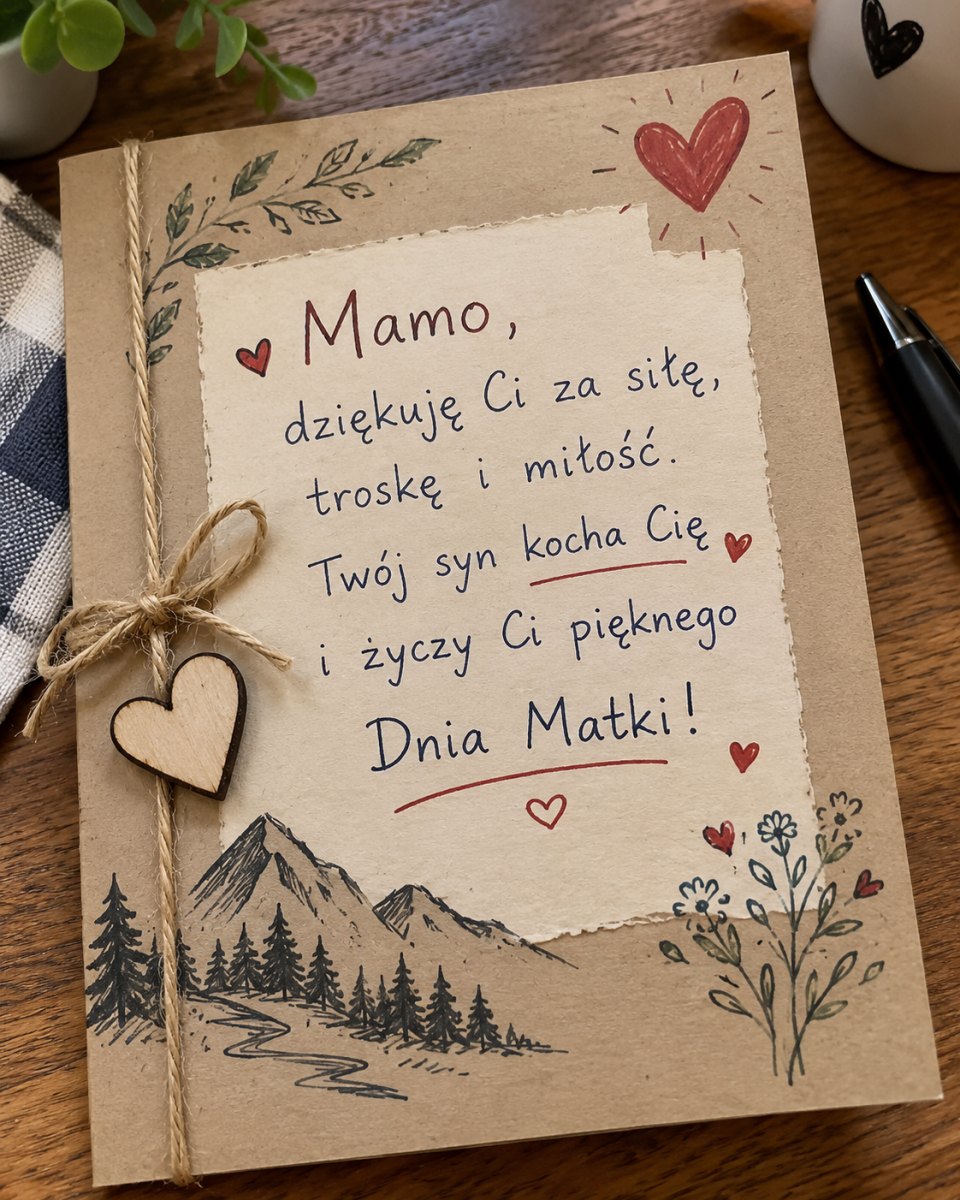 Kartka od syna dla mamy