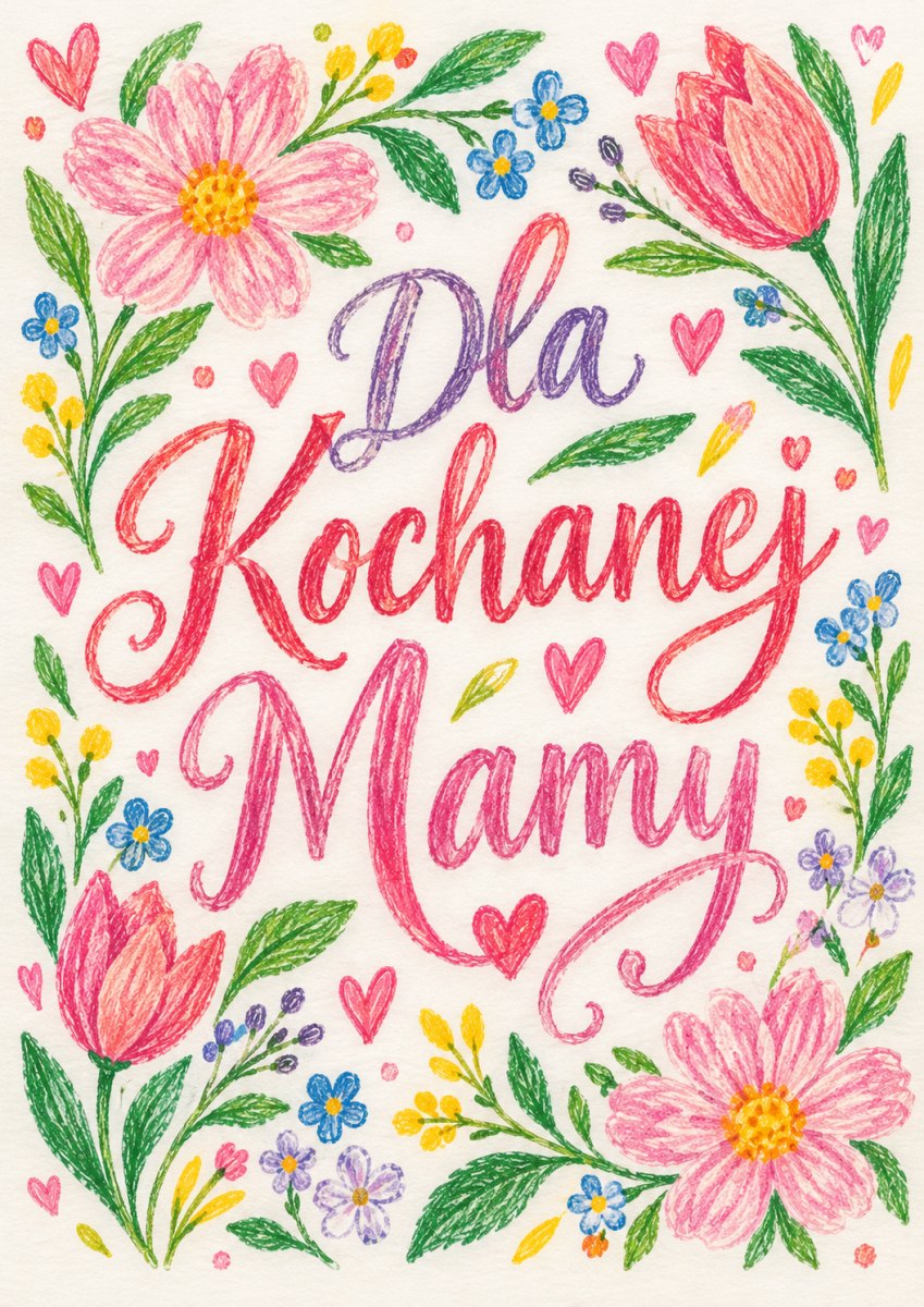 Elegancki plakat z ozdobnym napisem dla kochanej mamy